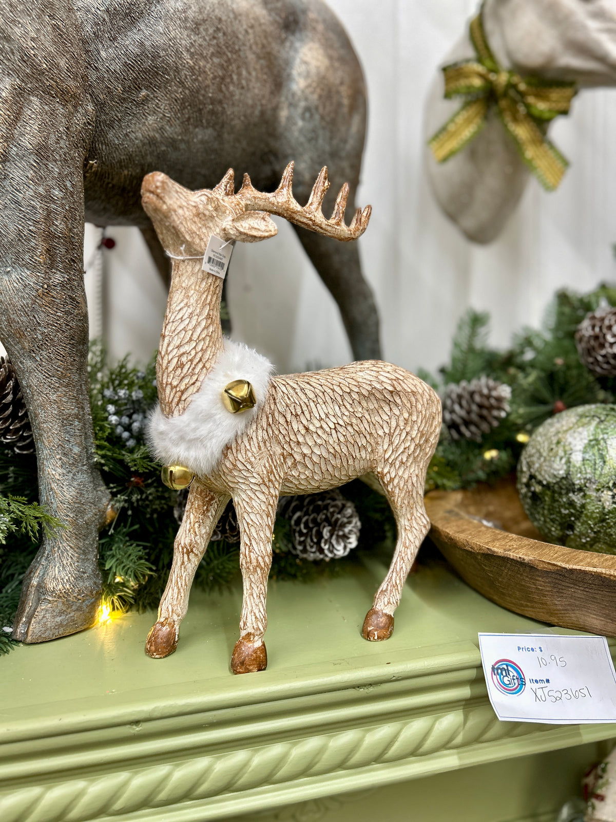 12.5 Inch Ceramic Brown Standing Deer