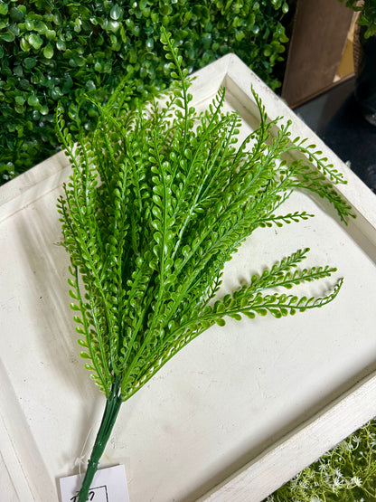 16 Inch Dark Green Bead Grass Bush