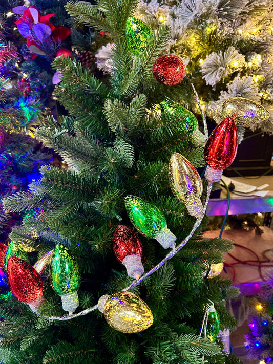 72 Inch Mercury Light Bulb Garland With Timer