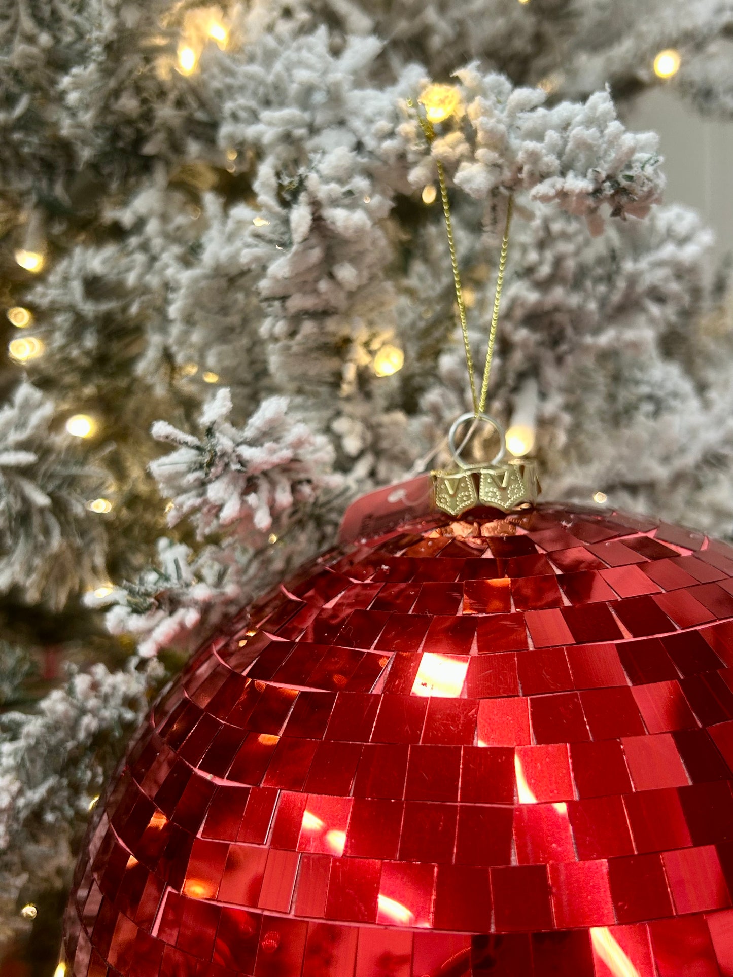8 Inch Red Mirror Ornament Ball