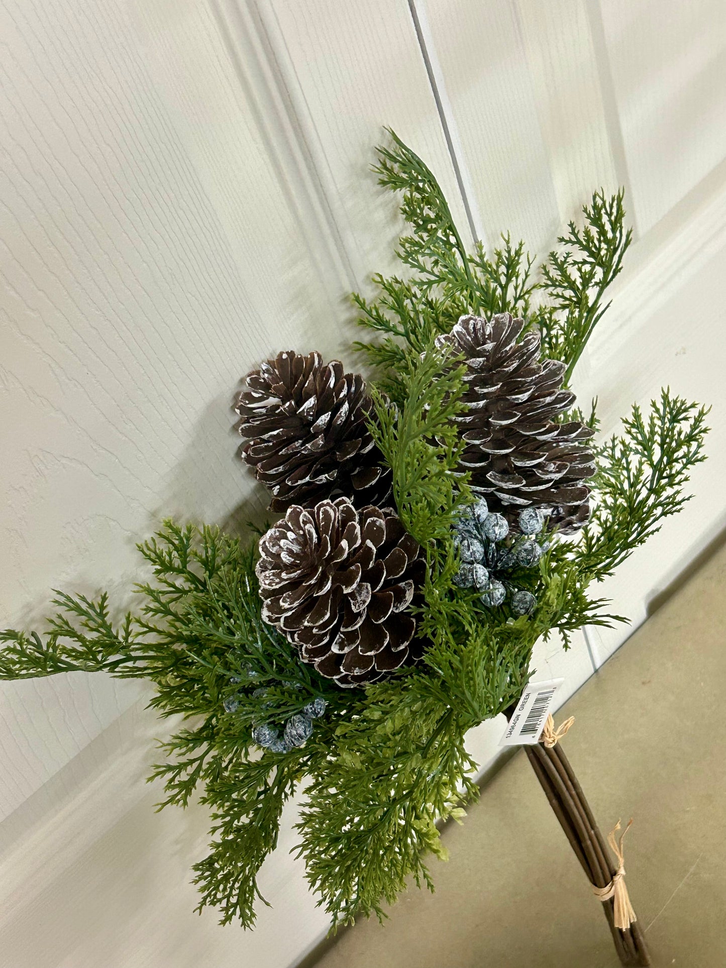 13 Inch Green Cedar Berry Pinecone Bundle