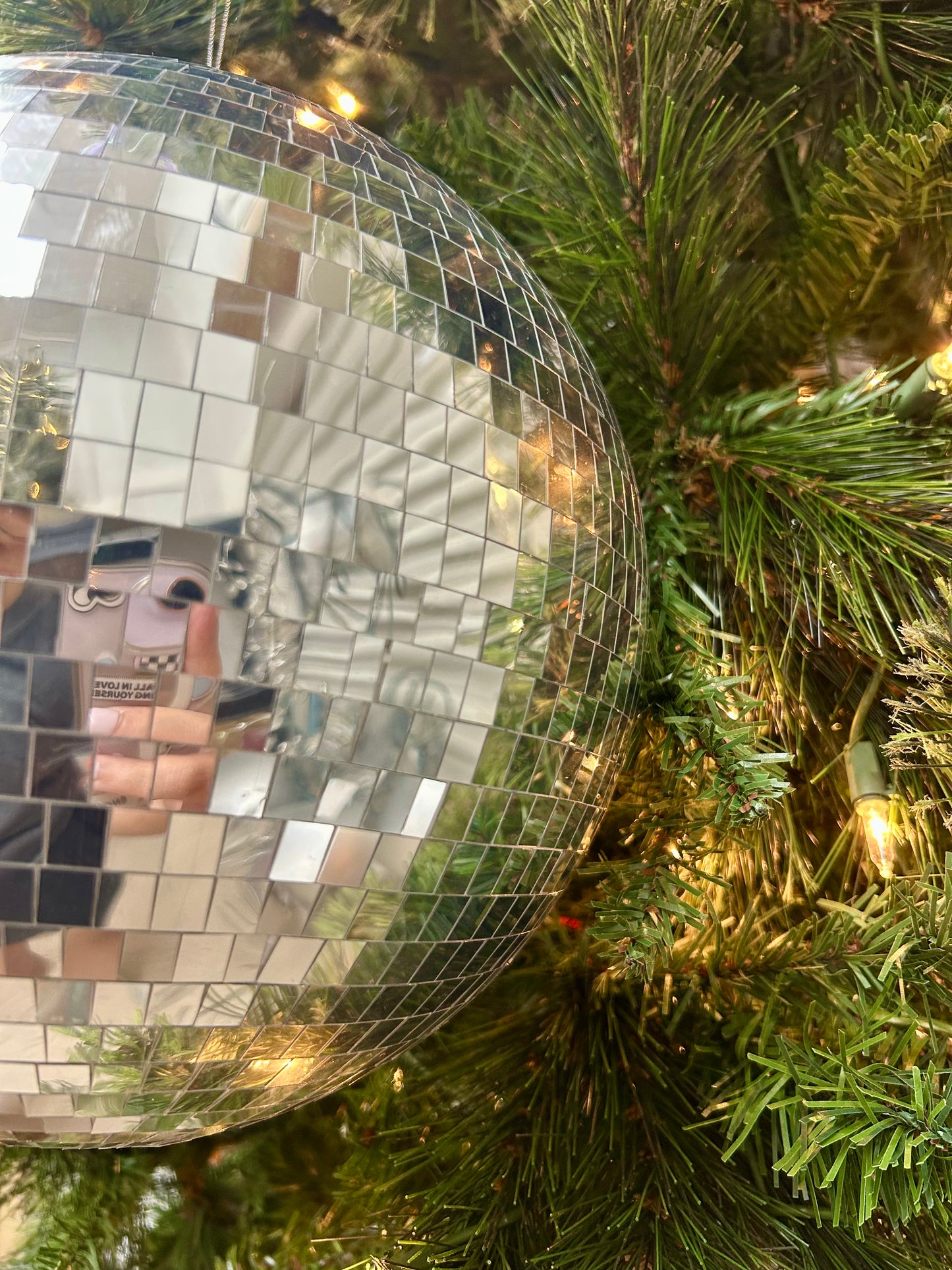 10 Inch Shiny Silver Mirror Ball Ornament