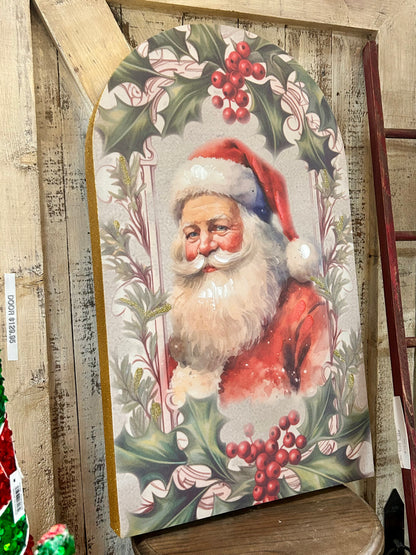 23.5 Inch Glitter Santa Arched Wall Decor Two Styles