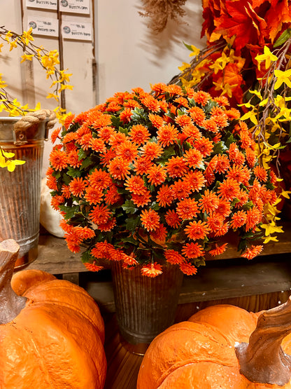 16 Inch Bright Orange Mum Bush Stake