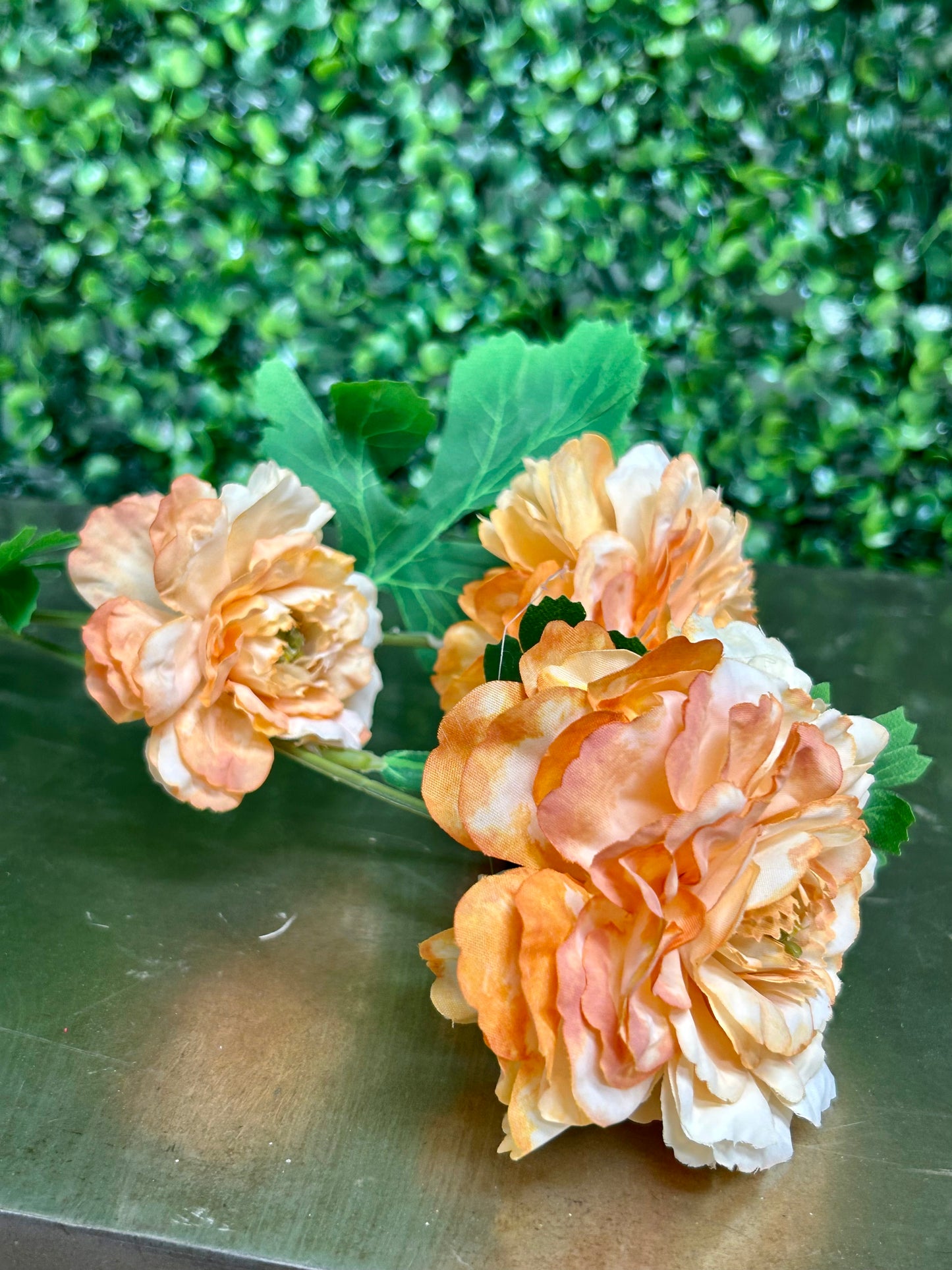 25 Inch Apricot French Marigold Spray