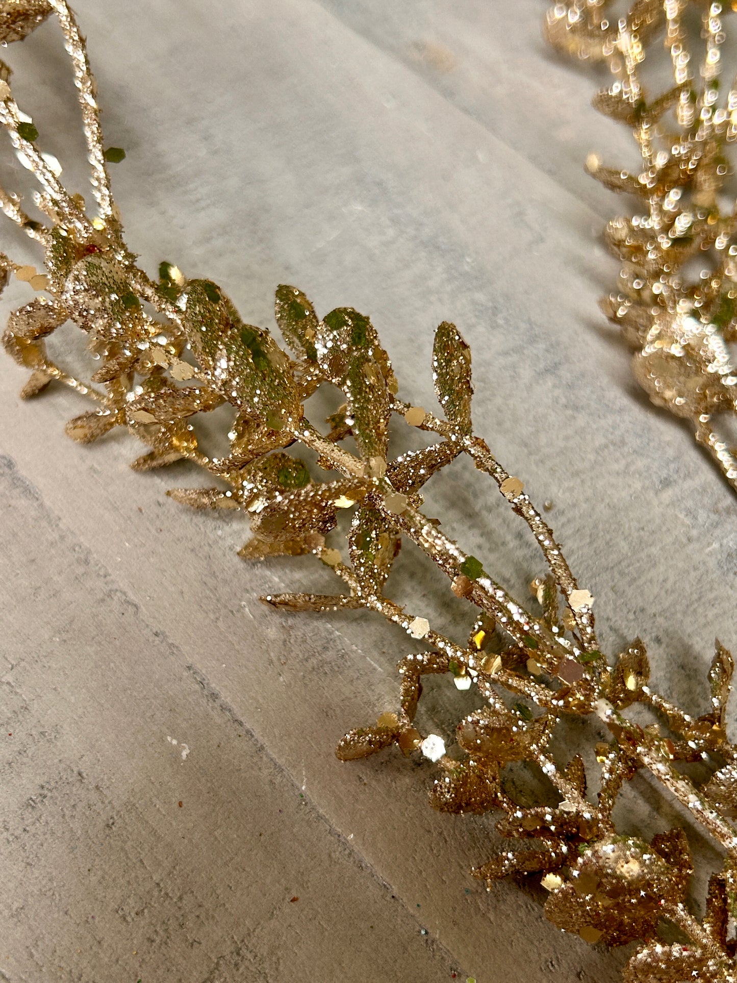 23 Inch Champagne Mini Glitter Eucalyptus Spray