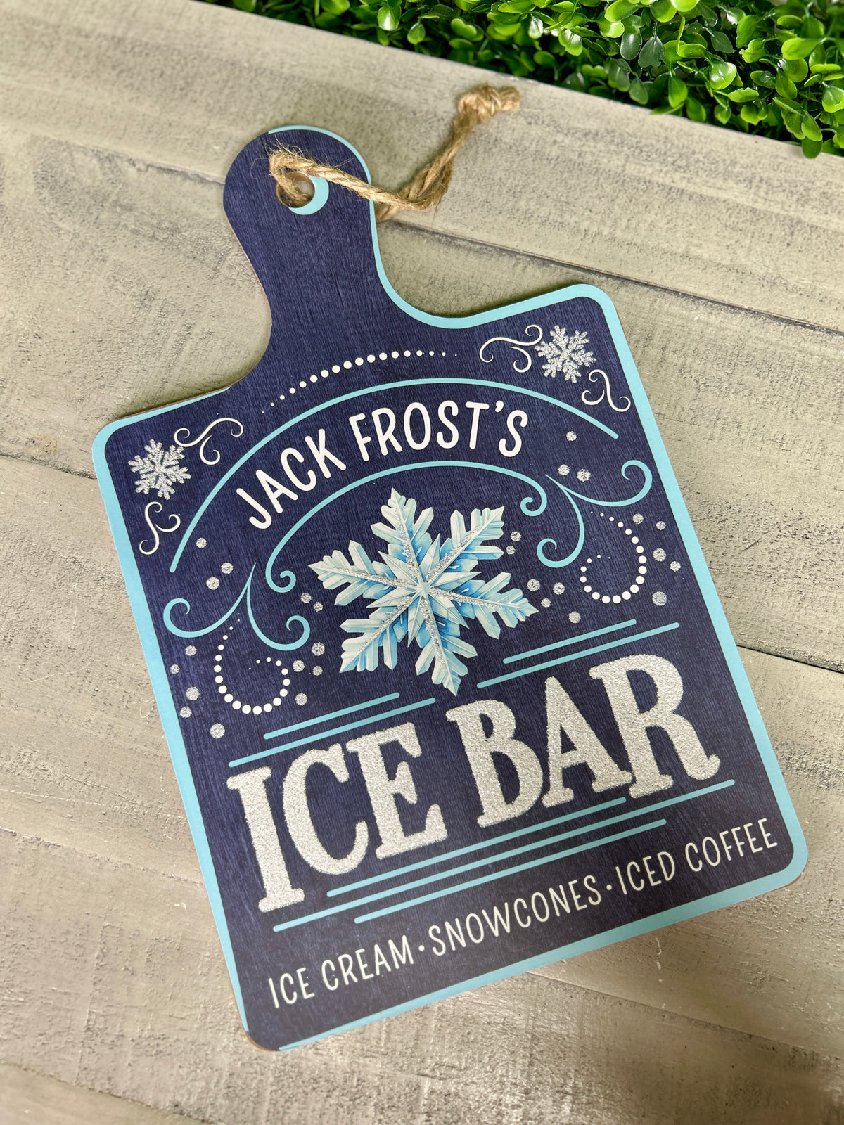 12 Inch Jack Frost's Ice Bar Wood Sign