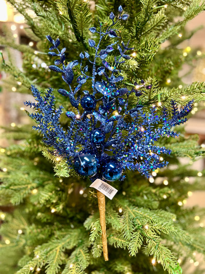 18 Inch Blue Ball Berry Spray