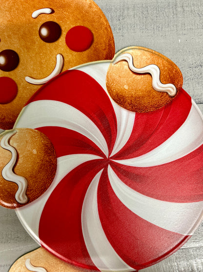 12 Inch Red White And Brown Gingerbread Candy Sign