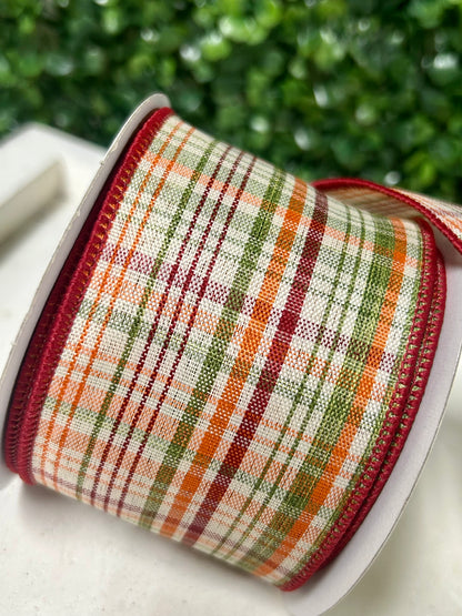 2.5 Inch Tightly Woven Plaid On Royal Ribbon