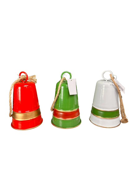Metal Striped Bell Three Assorted