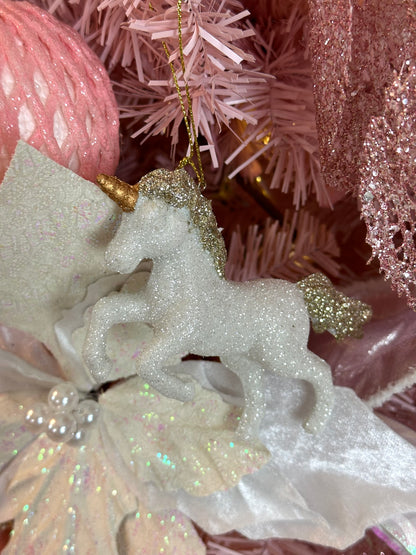 Glitter Unicorn Horse Ornament