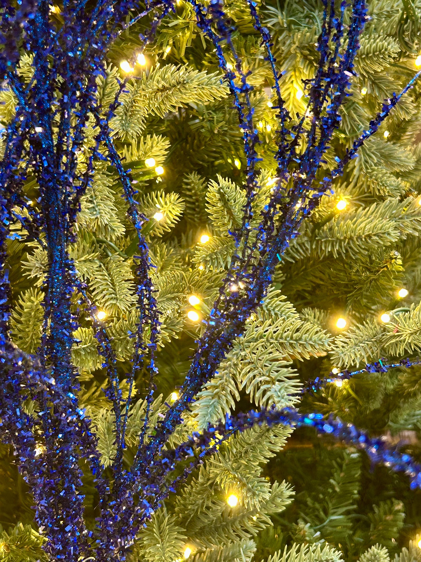 32 Inch Dark Blue Pine Spray