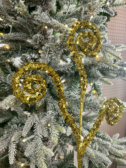 27 Inch Gold Sequin Coil Spray
