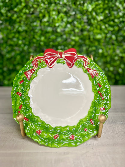 8 Inch Green Wreath Plate