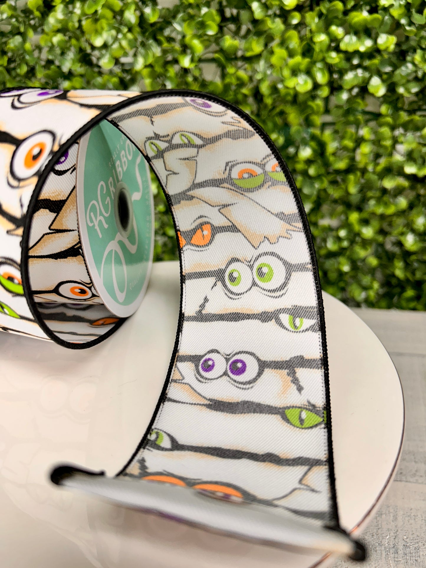 2.5 Inch By 10 Yard Mummy Eyes Ribbon