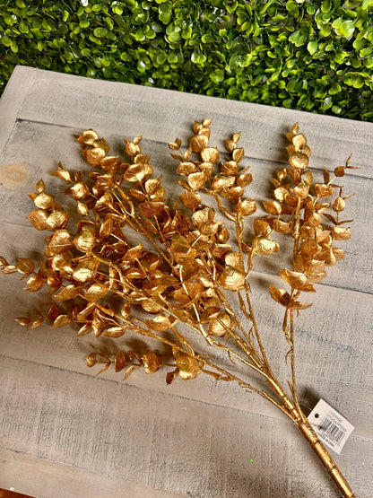 18 Inch Gold Eucalyptus Bush