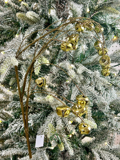 34 Inch Shiny Gold Jingle Bell Hanging Spray
