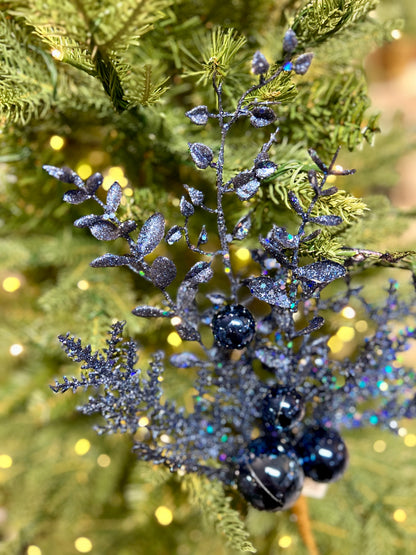 18 Inch Blue Ball Berry Spray