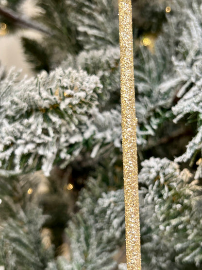 9.5 Inch Glass Champagne Glitter Drop Ornament