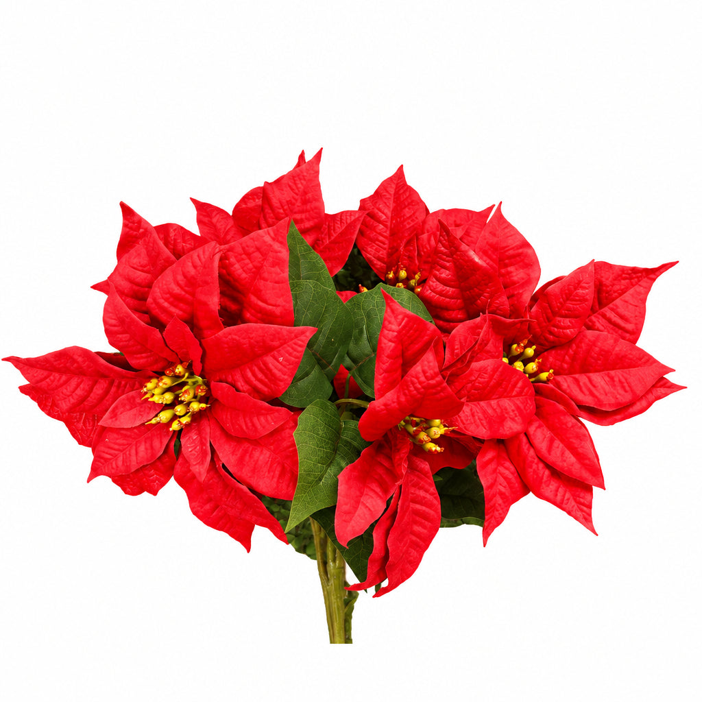 16 Inch Red Poinsettia Bush