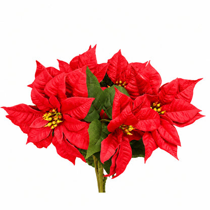 16 Inch Red Poinsettia Bush