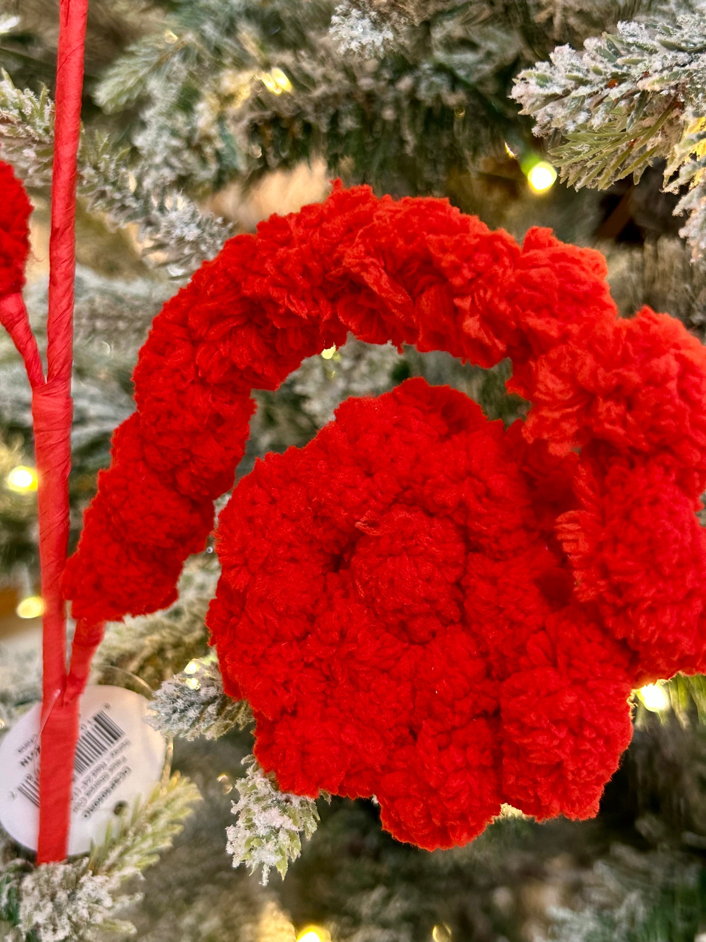 24 Inch Red Faux Sherpa Curl Spray