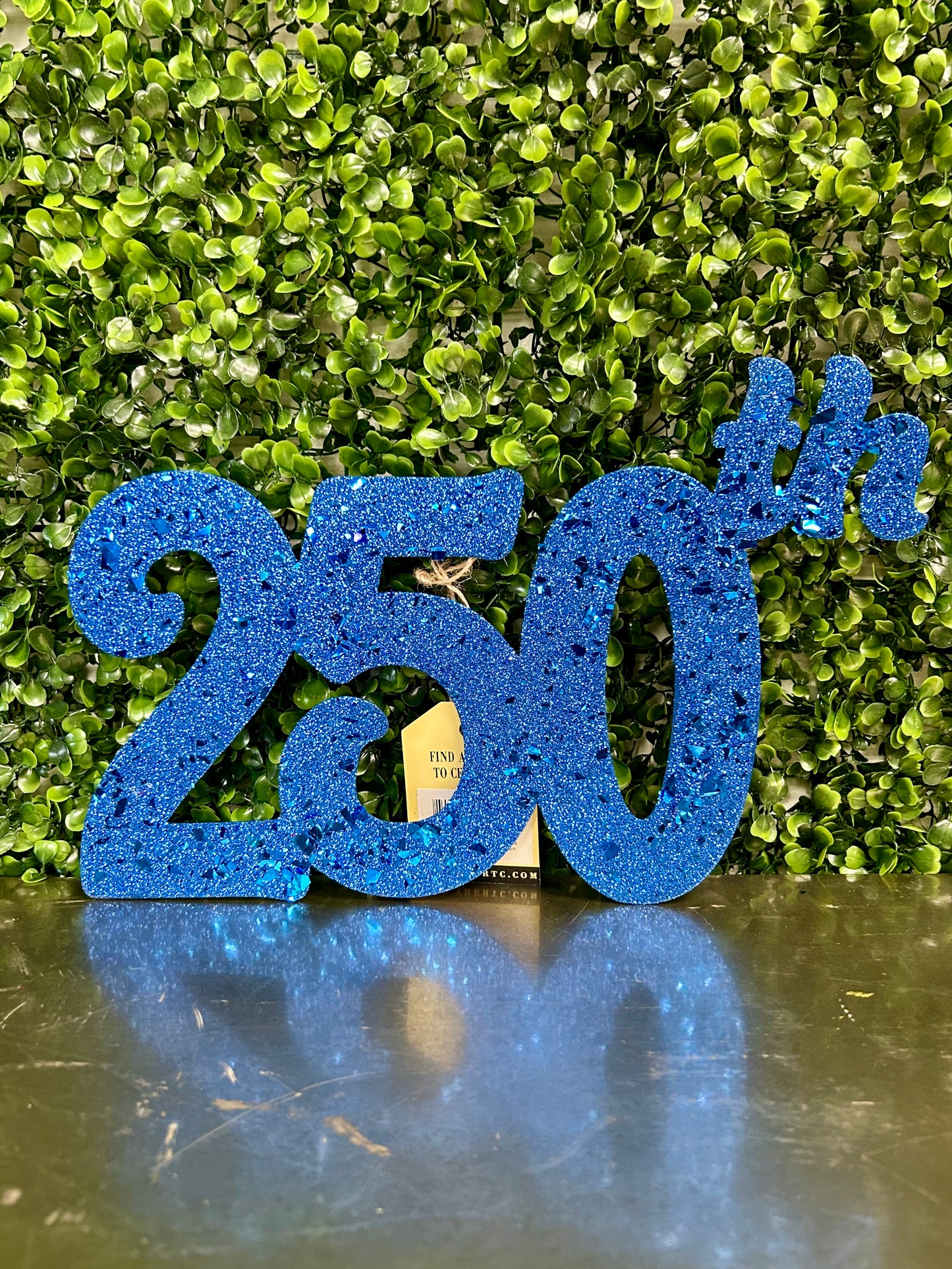 Set Of 2 All Glitter Americas 250th Birthday Metal Sign Stake