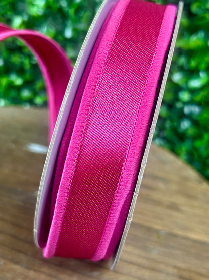 7/8 Inch By 10 Yard Hot Pink Satin Fused Ribbon