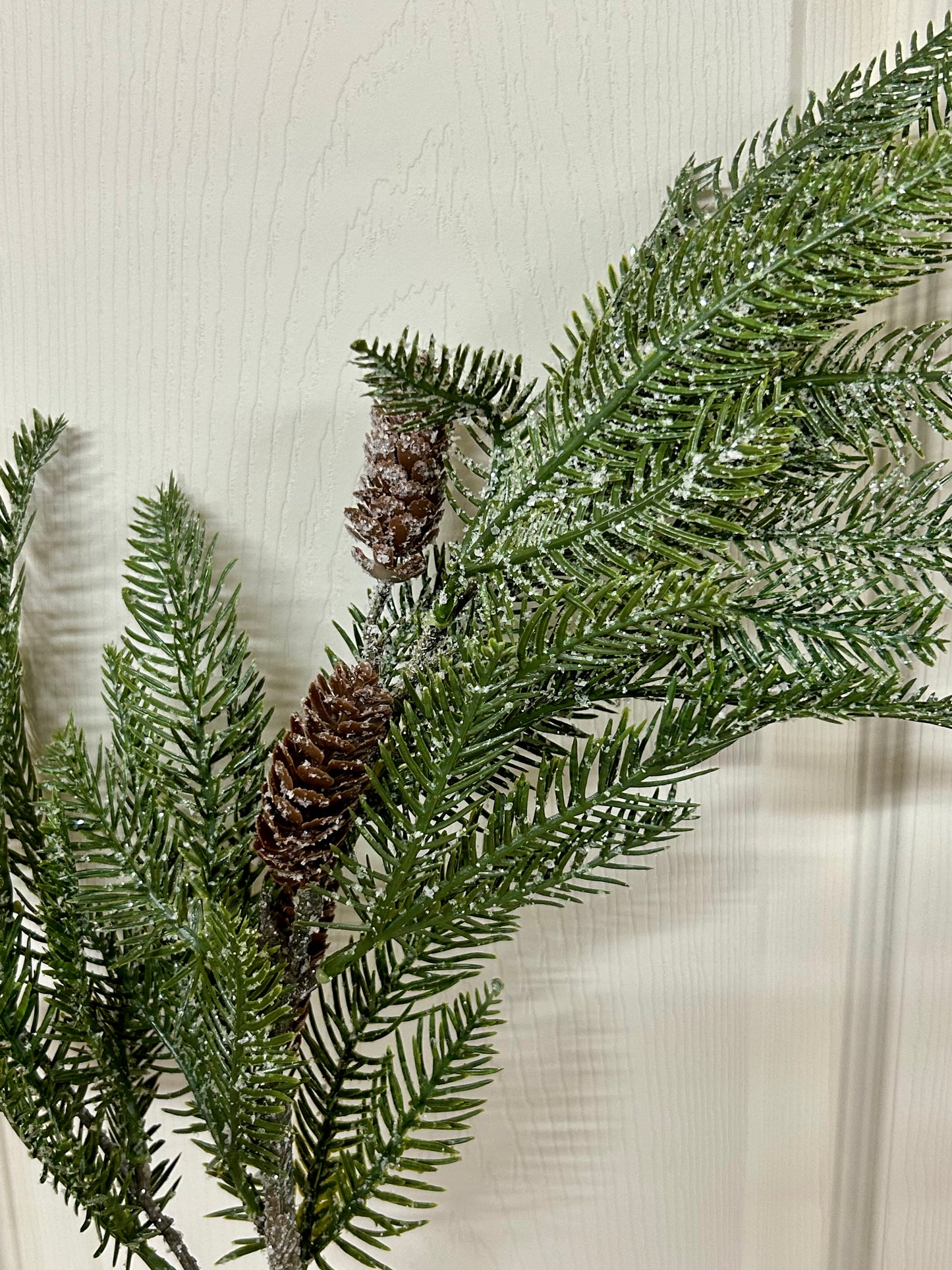 28 Inch Green Glitter Pine And Pinecone Spray