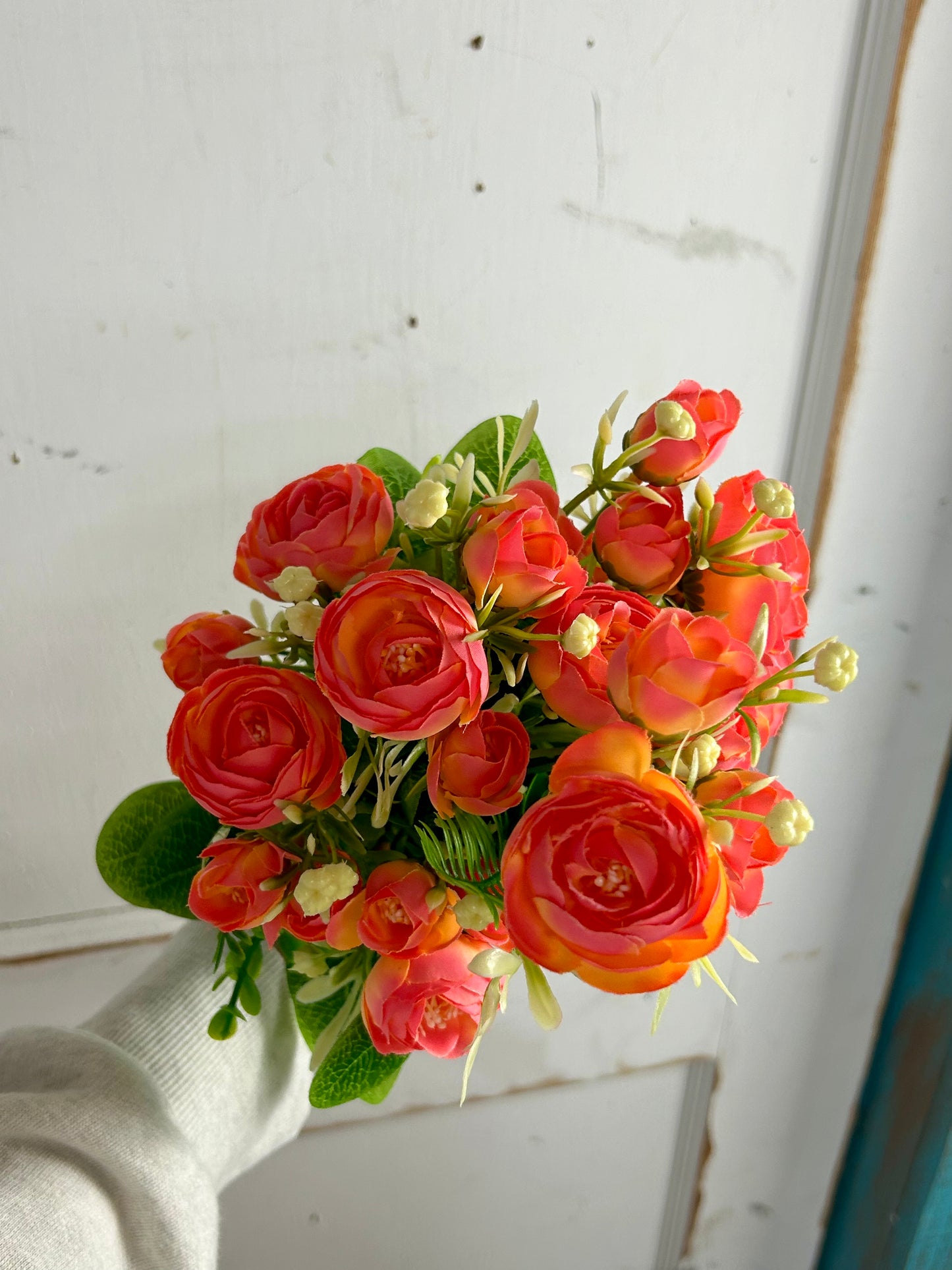 Pink And Orange Mini Ranunculus Bush