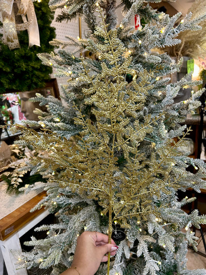 29 Inch Gold Glittered Fern Spray