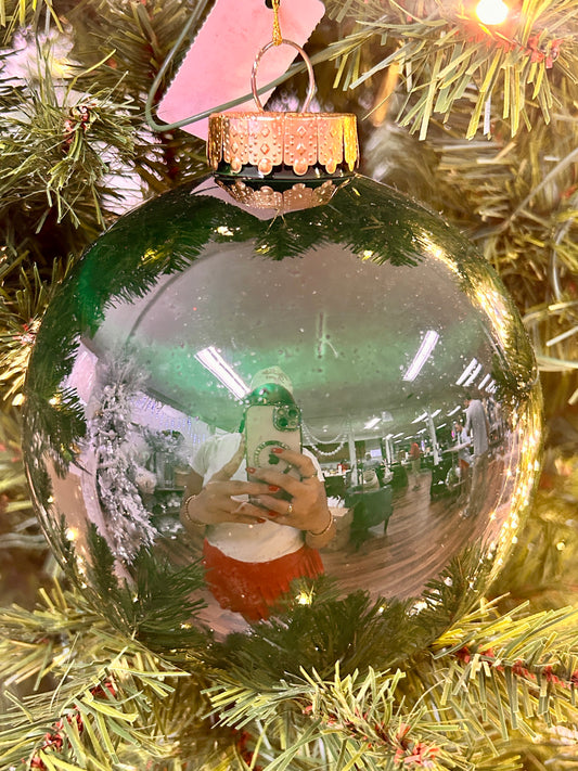 6 Inch Hunter Green Lacquer Ornament Ball