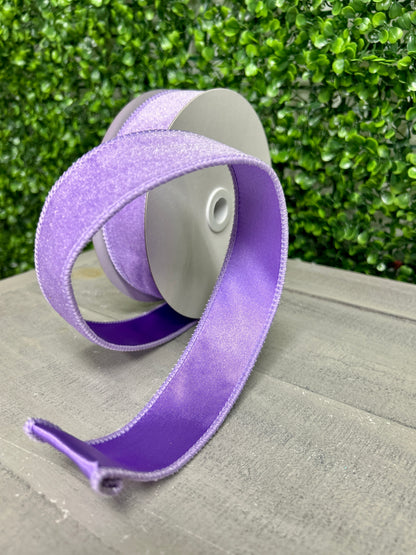 1.5 Inch By 10 Yard Lavender Deluxe Velvet With Satin Backing Ribbon