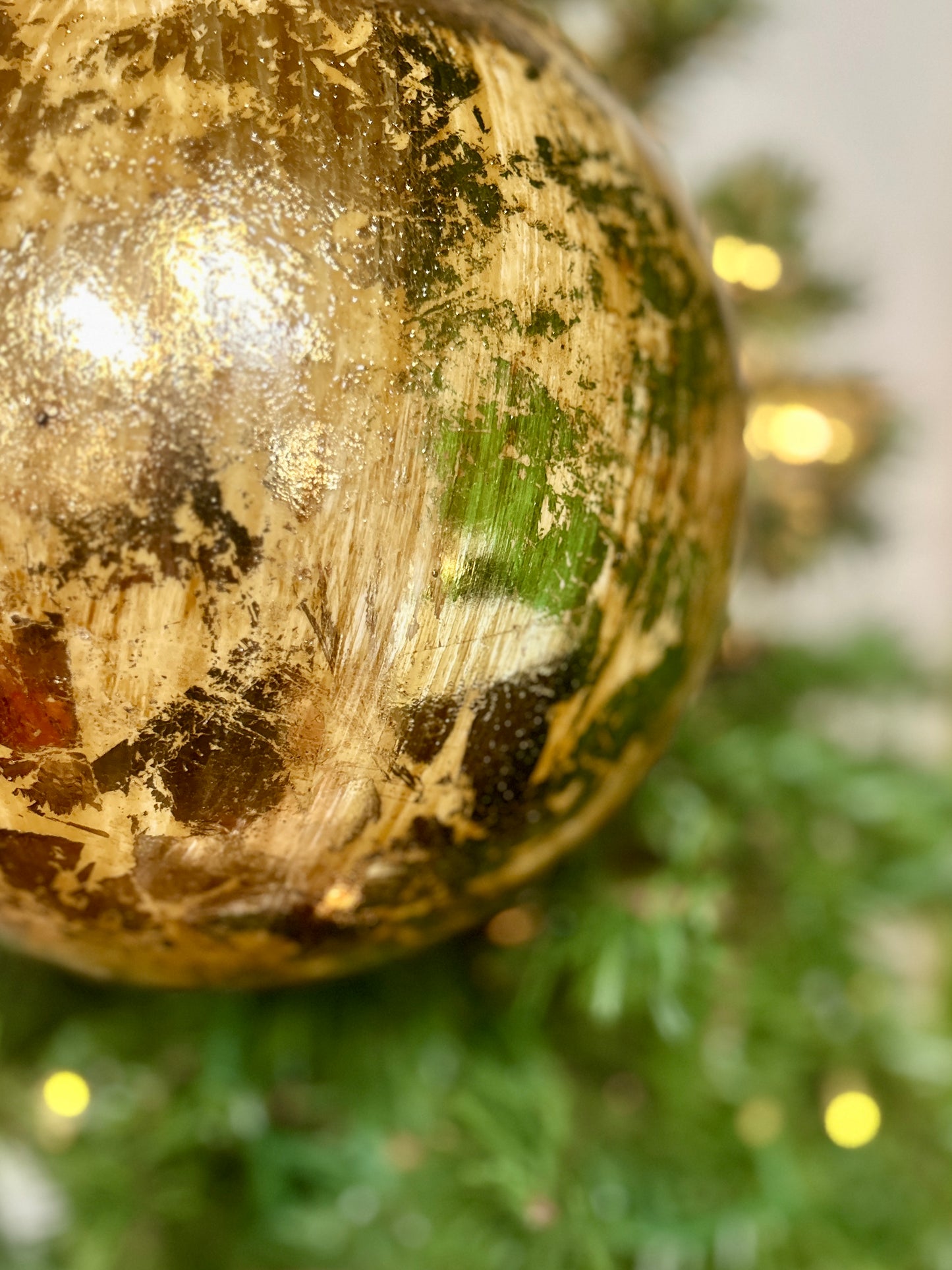 10 Inch Gold Ball Ornament