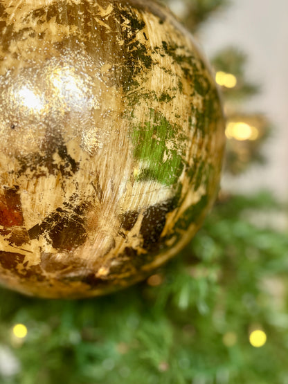 10 Inch Gold Ball Ornament