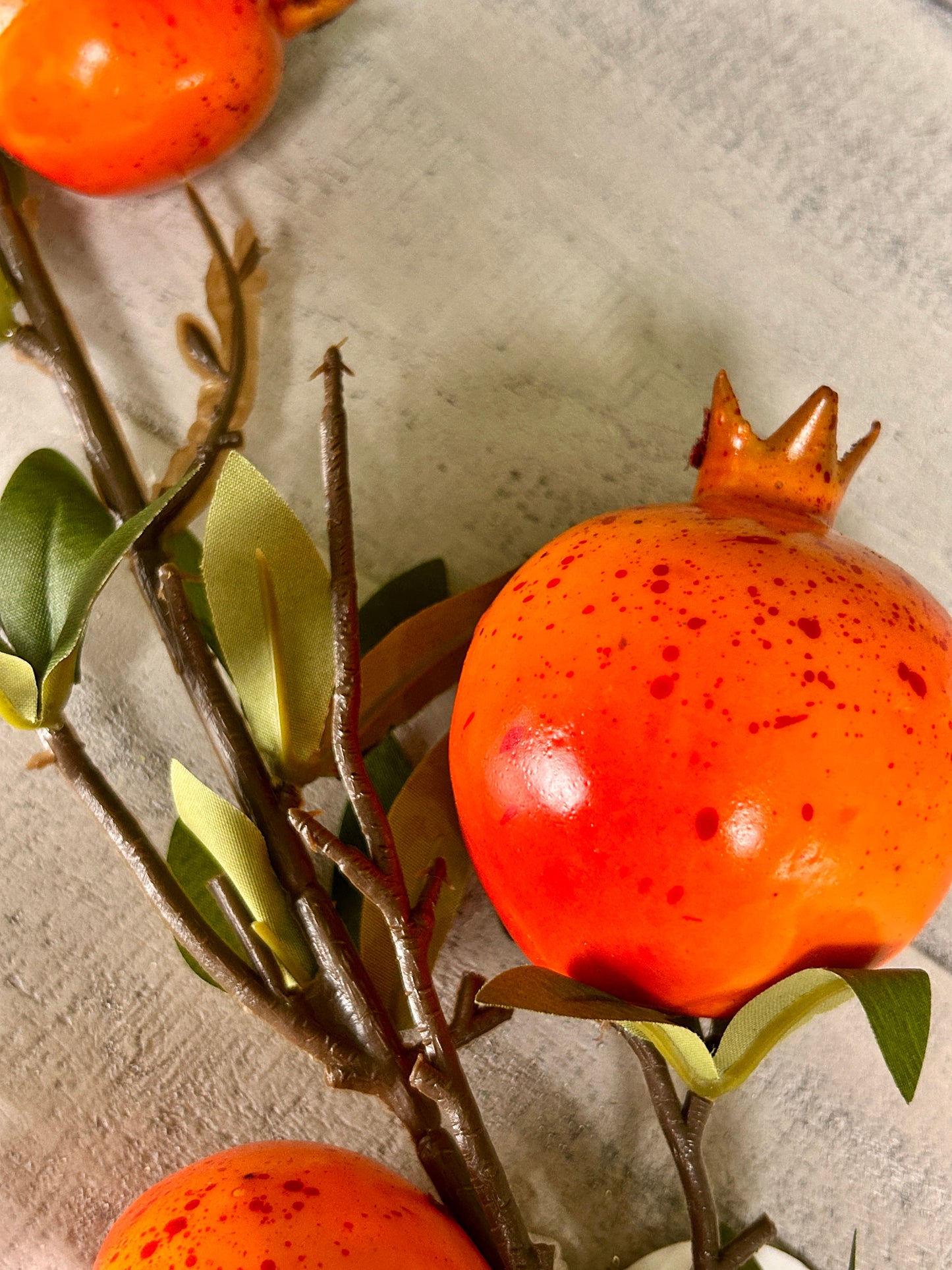 23 Inch Orange Pomegranate Stem