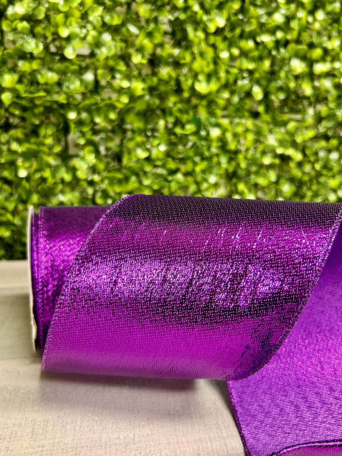 4 Inch By 10 Yard Purple Metallic Ribbon