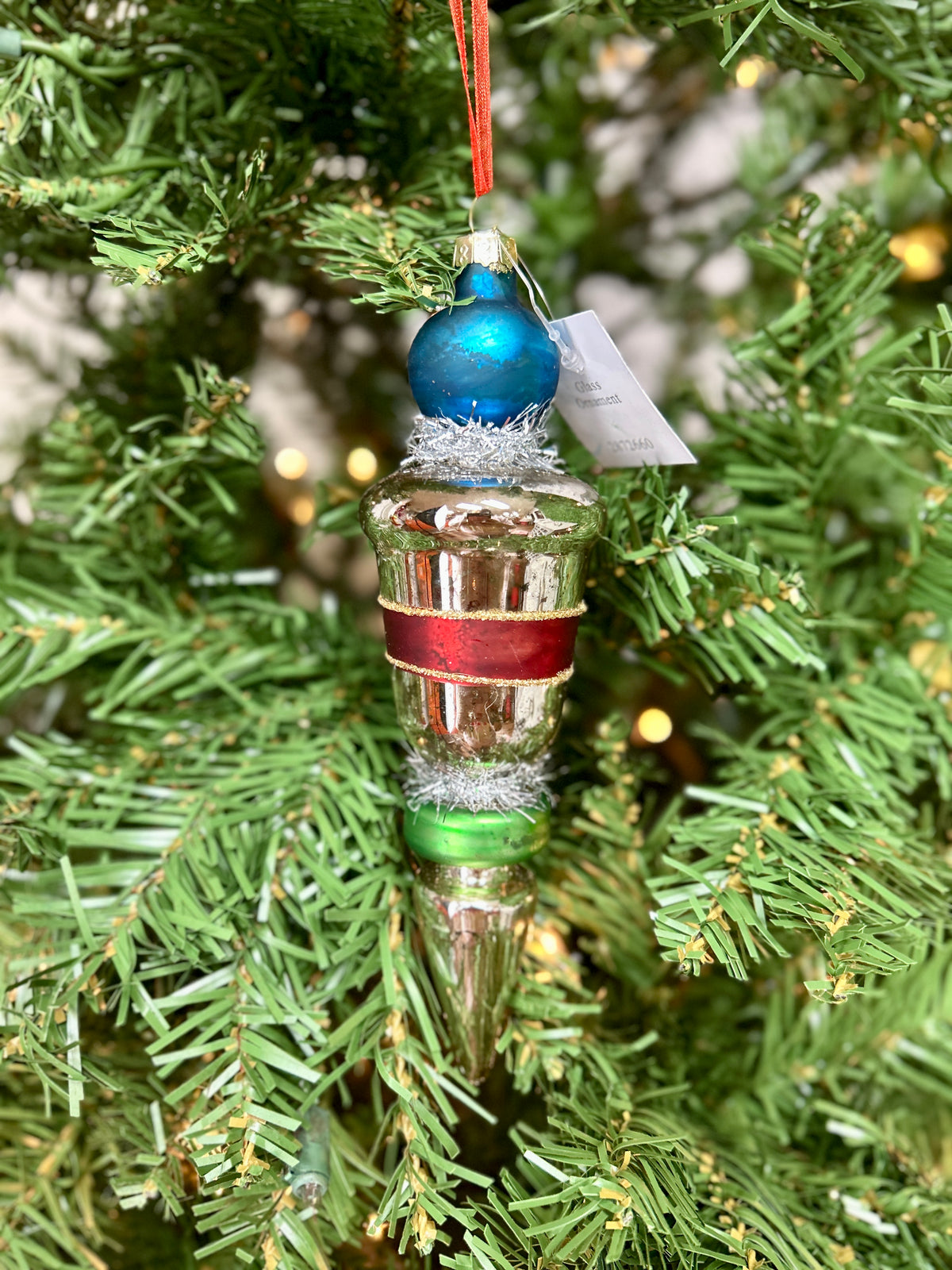 7 Inch Glass Finial Ornament Four Styles