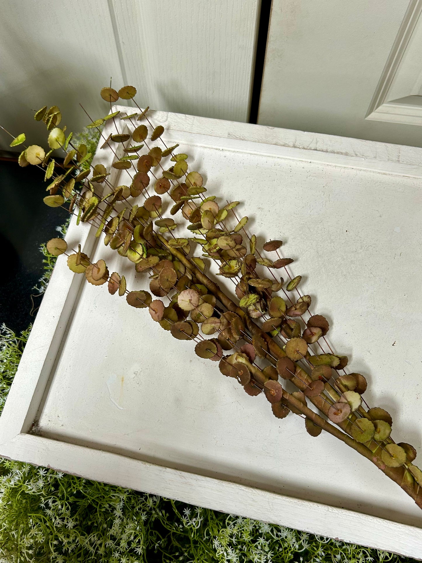 34 Inch Green And Brown Eva Faux Eucalyptus Spray