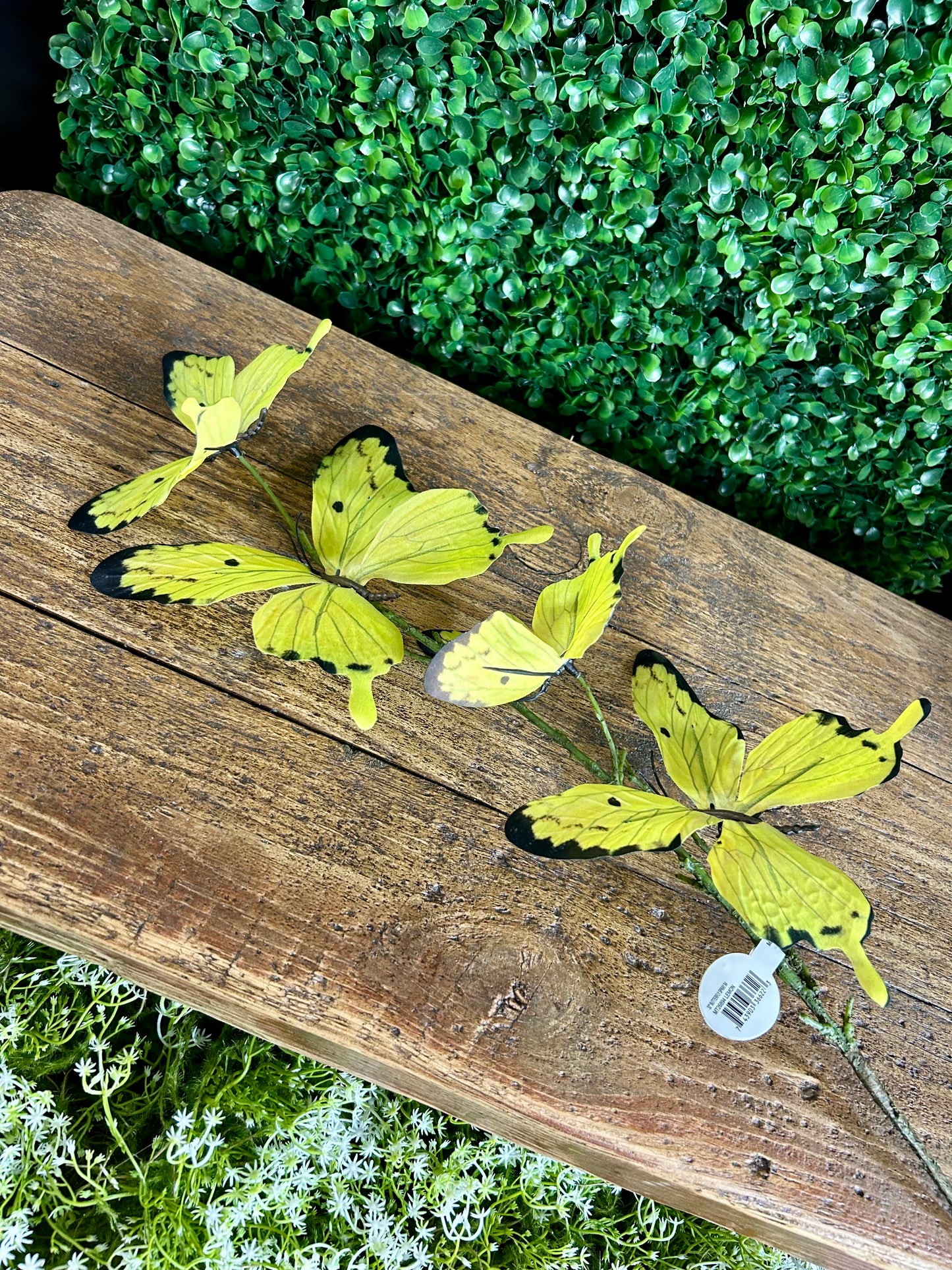 32 Inch Yellow Butterfly Spray
