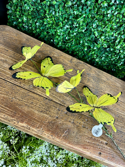 32 Inch Yellow Butterfly Spray