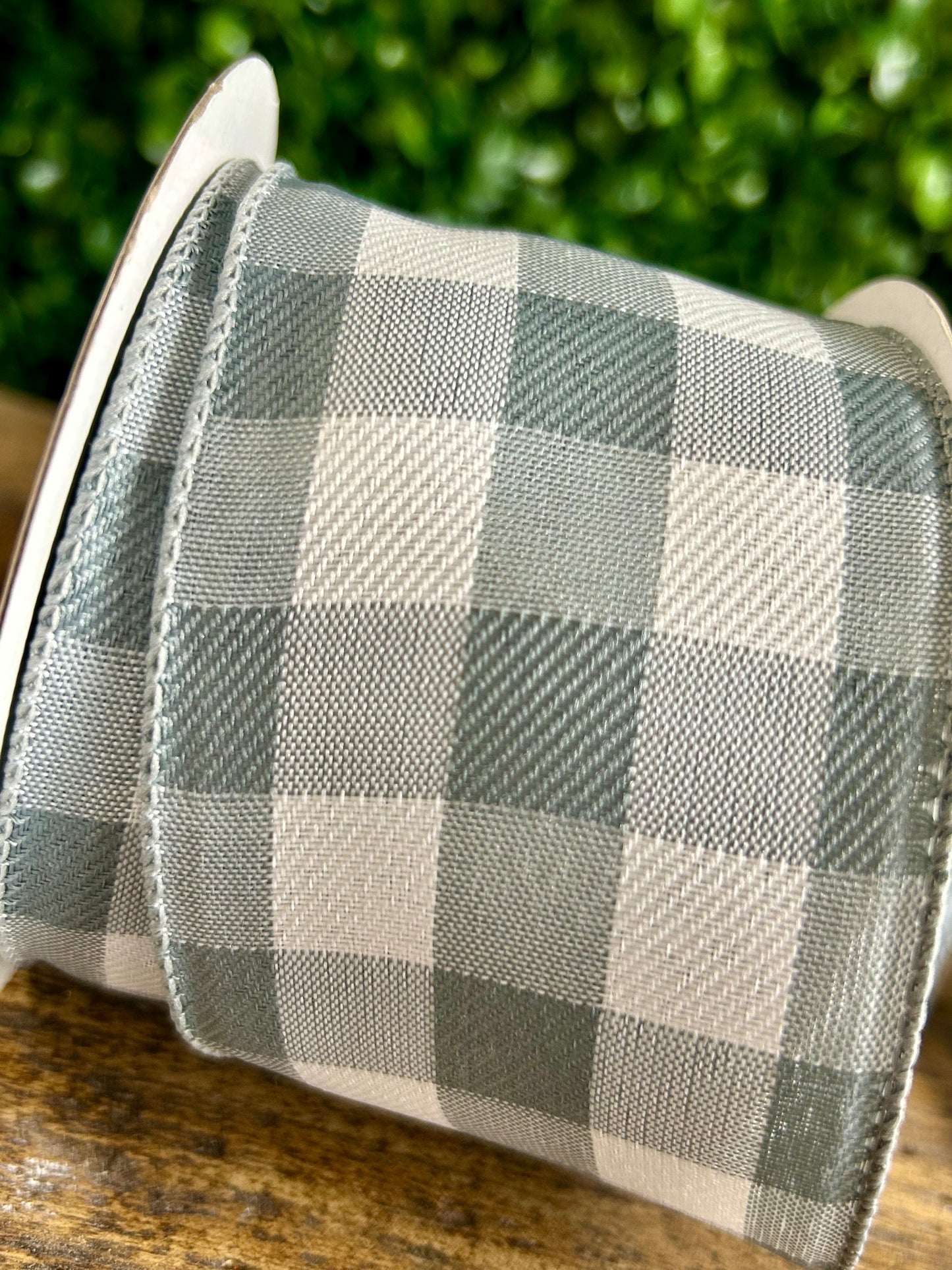 2.5 Inch By 10 Yard Grey Plaid Twill Ribbon