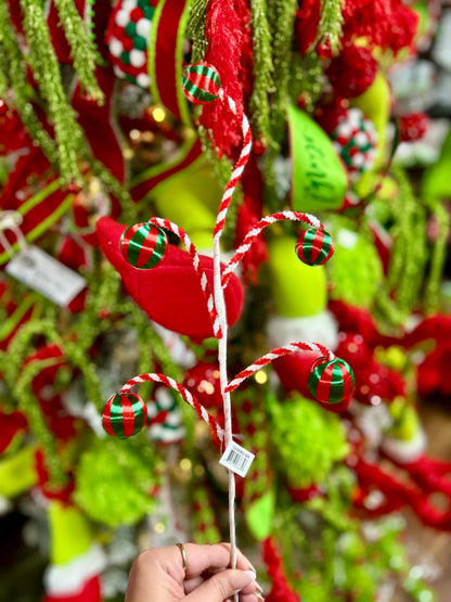 19 Inch Red With Green Ball Ornament Spray