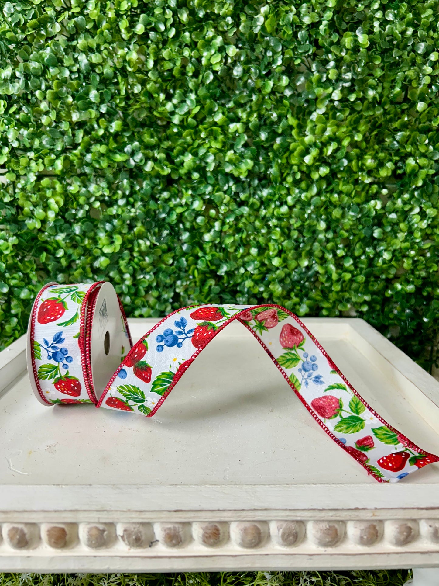 1.5 Inch By 10 Yard Strawberries And Blueberries Ribbon