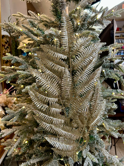 34 Inch Champagne Glitter Forest Fern Spray