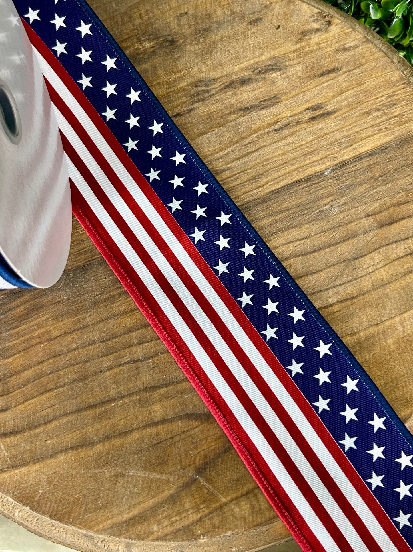 2.5 Inch By 10 Yard Double Layer Bald Eagle And Flag Ribbon