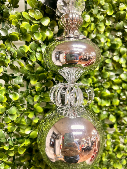 18 Inch Silver Finial Ornament