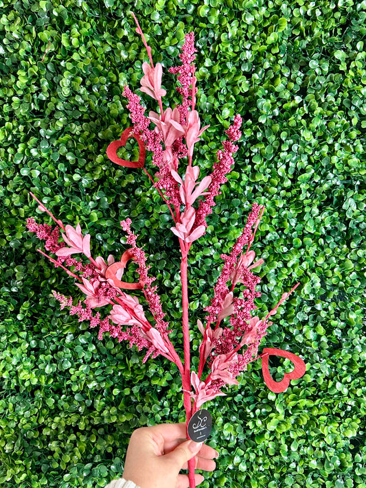 32 Inch Pink Heartfelt Berry And Flower Spray