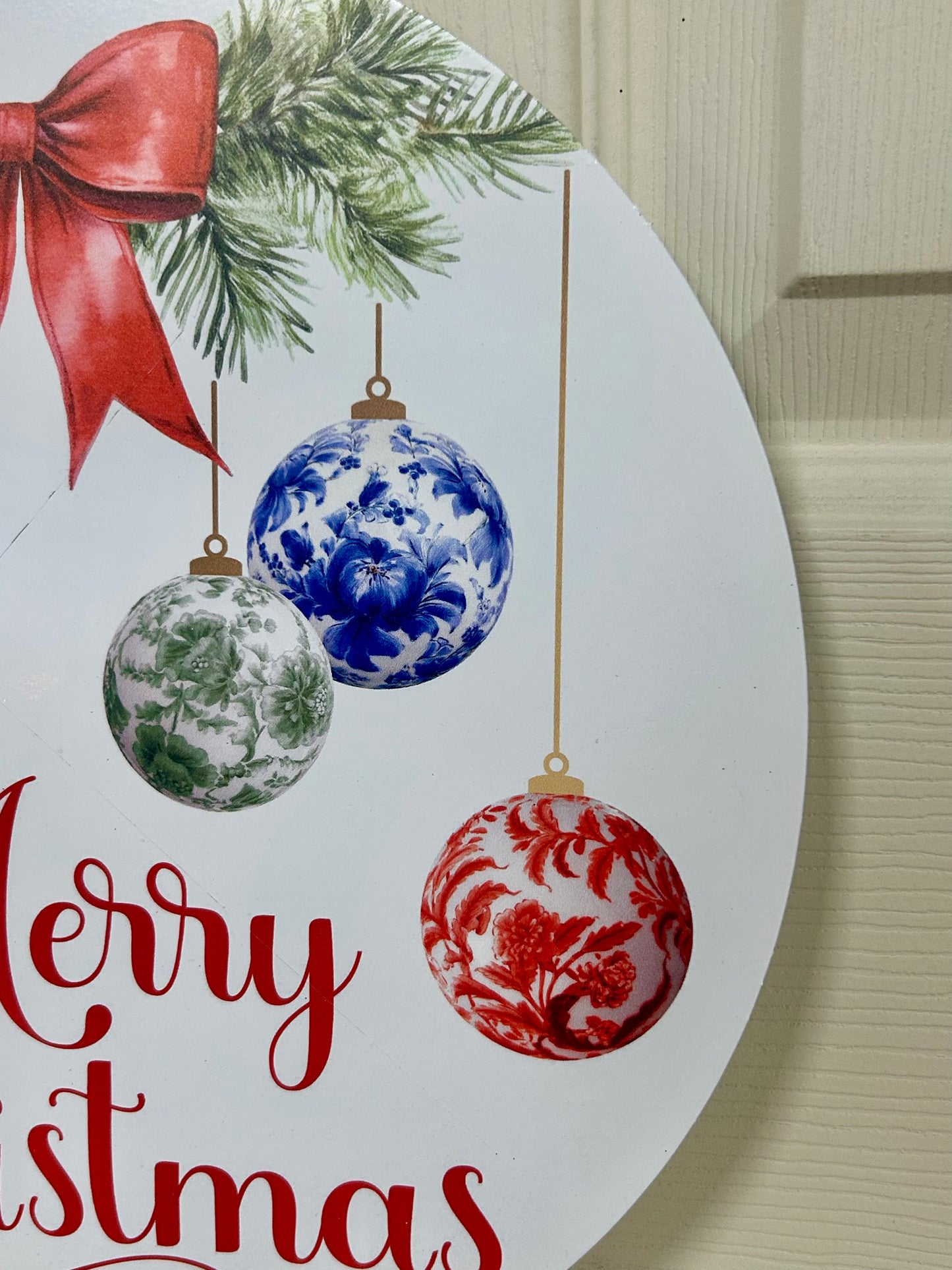 12 Inch Christmas Chinoiserie Ornament Sign